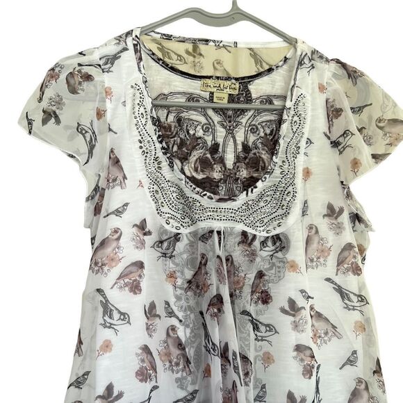 Live and Let Live Animal print Sheer Studded  Scoop Neck PM - Picture 12 of 14